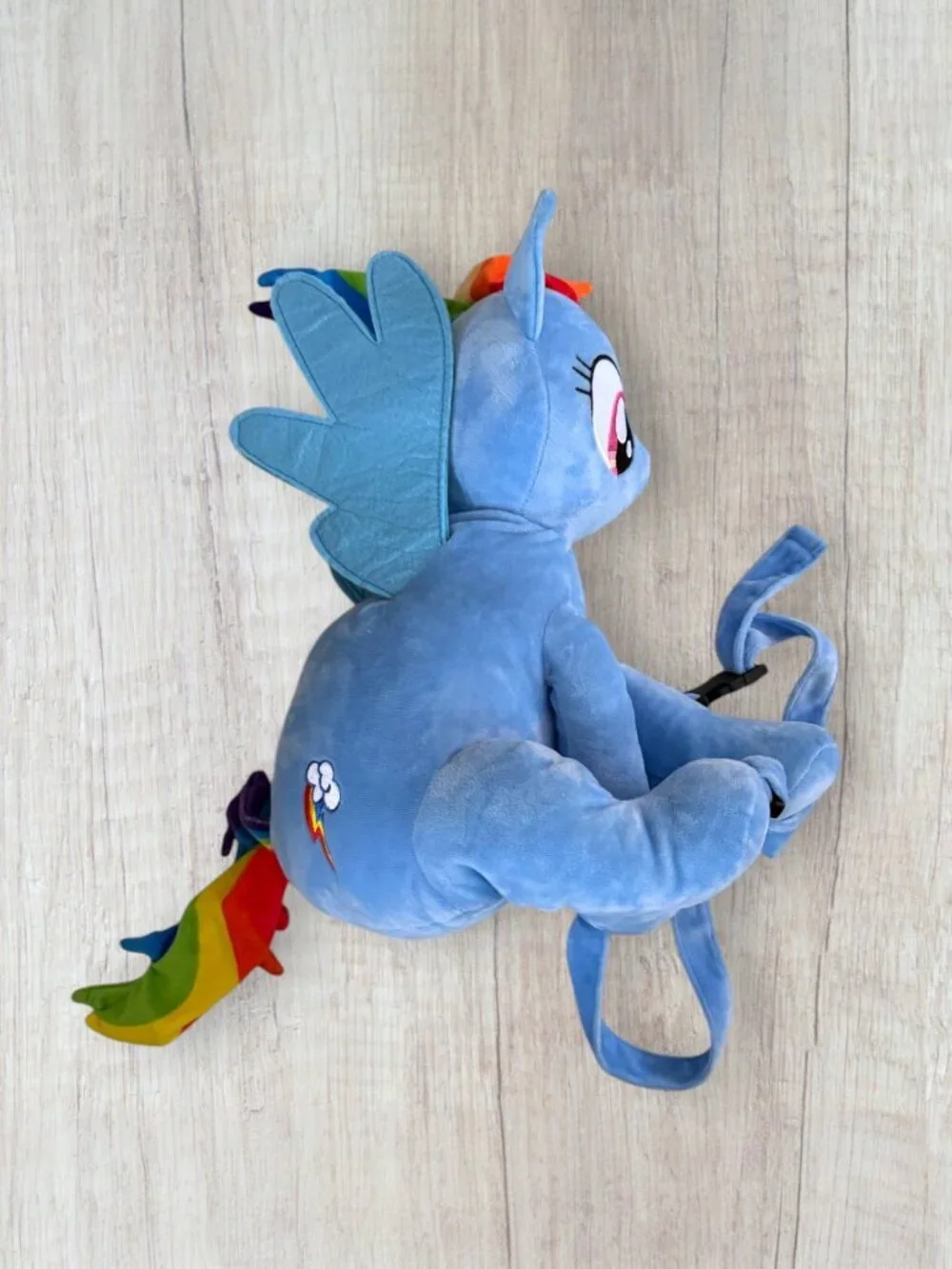 My Little Pony Rainbow Dash Plush Backpack Blue Pegasus Kids Character Bag